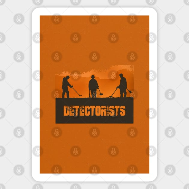 Detectorists at Dusk by Eye Voodoo Sticker by eyevoodoo